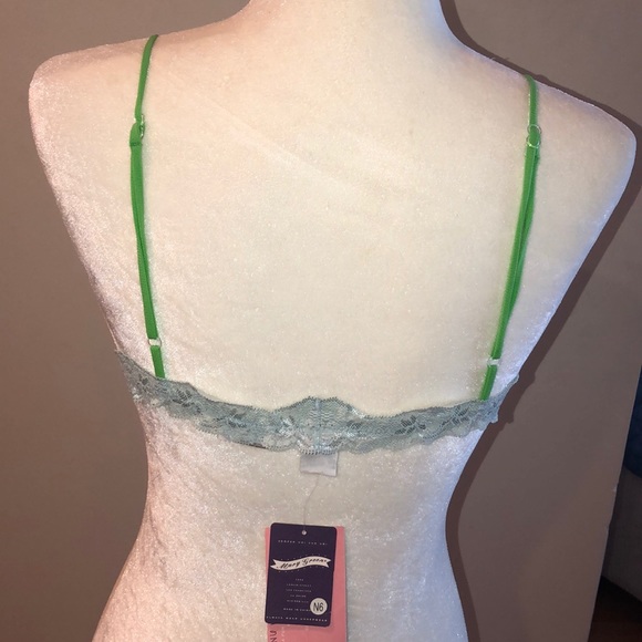 Mary Green Bralette Meadow Green/Light Blue Si… - Picture 2 of 3